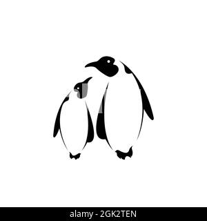 Vektor von zwei Pinguin-Design auf weißem Hintergrund. Leicht editierbare Vektorgrafik mit Ebenen. Wilde Tiere. Polartiere. Stock Vektor