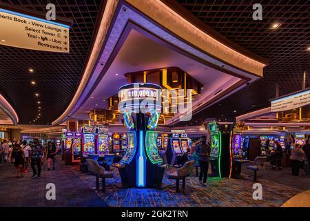 Las Vegas, 16. AUG 2021 - Innenansicht des STRAT Hotel Casino und SkyPod Stockfoto