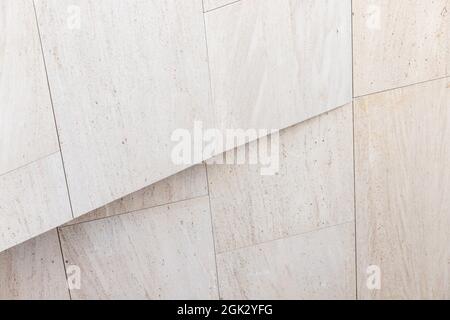 Abstrakte zeitgenössische Architektur Fragment, graue Steinmauer mit minimaler Nische Stockfoto