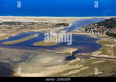 FRANKREICH, AUDE. LA FRANQUI, LUFTAUFNAHME. Stockfoto