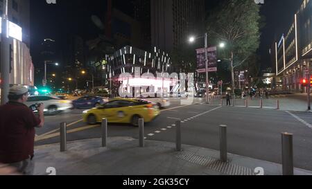 Orchard Road Singapur bei Nacht Stockfoto