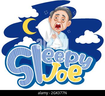 „Emfary Joe“-Logo im Textdesign mit „Emfary Old man“-Illustration Stock Vektor