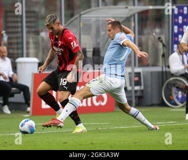 Mailand, Italien. September 2021. Mailand 12-09-2021 Stadio Giuseppe Meazza Campionato Serie A Tim 2021/22 Mailand - Lazio nella foto: Theo Hernandez Marusic foto Antonio Saia -Kines Milano Credit: Christian Santi/Alamy Live News Stockfoto