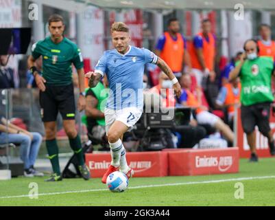 Mailand, Italien. September 2021. Mailand 12-09-2021 Stadio Giuseppe Meazza Campionato Serie A Tim 2021/22 Mailand - Lazio nella foto: Immobile Ciro SS LAZIO Striker foto Antonio Saia -Kines Milano Credit: Christian Santi/Alamy Live News Stockfoto