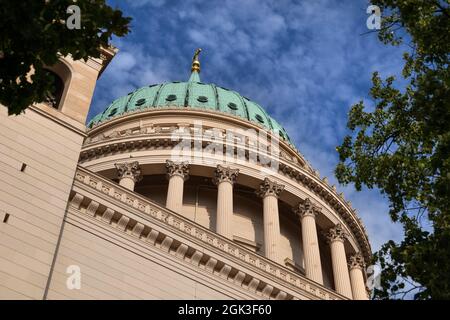 Nikolaikirche Neoklassische architektonische Details in Potsdam, Deutschland Stockfoto