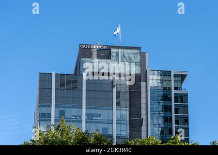 Montreal, QC, Kanada - 4. September 2021: Quebecor-Hauptsitz in Montreal, QC, Kanada. Stockfoto
