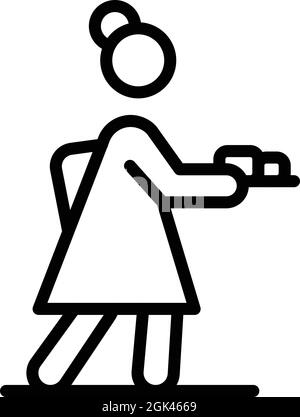 Feminismus Stereotyp Symbol Umriss Vektor. Gleichstellung der Geschlechter. Diskriminierung von Frauen Stock Vektor