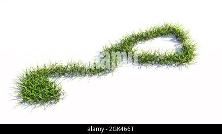 Konzept oder konzeptuelle grüne Sommer Rasen Gras Symbol Form isoliert auf weißem Hintergrund, Zeichen der Check-up Stethoskop Stockfoto