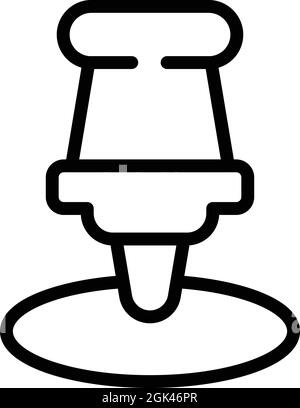 Office Pin Icon Umriss Vektor. Business-Computer. Nadelclip Stock Vektor