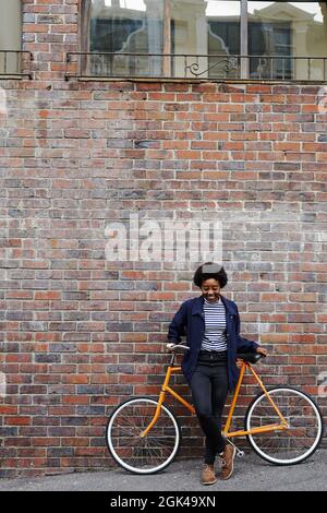 Ich fahre überall mit dem Fahrrad hin Stockfoto
