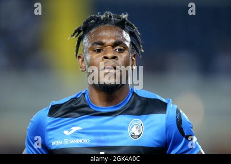 Bergamo, Italien. 11. September 2021. Duvan Zapata von Atalanta BC während der Serie Ein Spiel zwischen Atalanta BC und ACF Fiorentina. Stockfoto