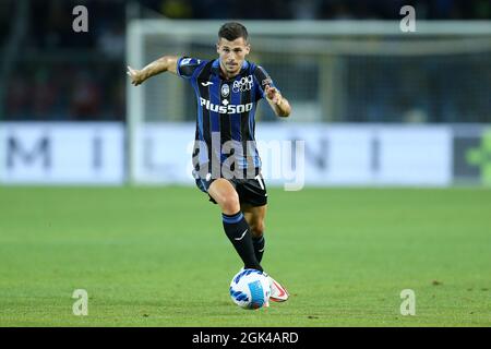 Bergamo, Italien. 11. September 2021. Remo Freuler von Atalanta BC in Aktion während der Serie Ein Spiel zwischen Atalanta BC und ACF Fiorentina. Stockfoto