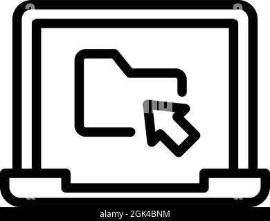 Symboldarstellung für Laptop-Ordner. Computerdokument. Internetdatei Stock Vektor