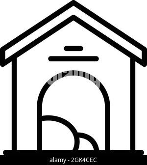 Vektorgrafik für das Dog Boarding-Symbol. Haustierhaus. Hundehütte Stock Vektor