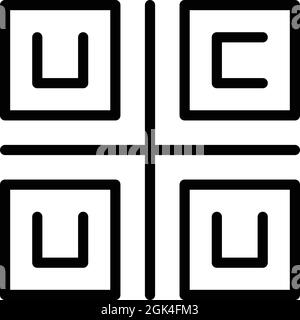 zahlungsart qr-Symbolumrissvektor. Scancode. Mobiler Scanner Stock Vektor