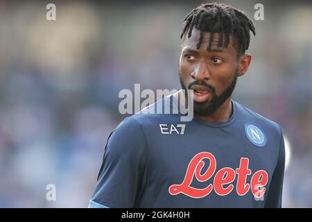 Napoli, Italien. September 2021. Andre Zambo Anguissa von SSC Napoli vor der Serie A 2021/2022 Fußballspiel zwischen SSC Napoli und Juventus FC im Diego Armando Maradona Stadion in Napoli (Italien), 11. September 2021. Foto Cesare Purini/Insidefoto Kredit: Insidefoto srl/Alamy Live News Stockfoto