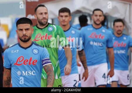 Napoli, Italien. September 2021. Lorenzo Insigne von SSC Napoli vor der Serie A 2021/2022 Fußballspiel zwischen SSC Napoli und Juventus FC im Diego Armando Maradona Stadion in Napoli (Italien), 11. September 2021. Foto Cesare Purini/Insidefoto Kredit: Insidefoto srl/Alamy Live News Stockfoto