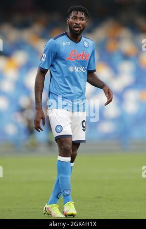 Napoli, Italien. September 2021. Andre Zambo Anguissa von SSC Napoli während des Fußballspiels der Serie A 2021/2022 zwischen SSC Napoli und Juventus FC im Stadion Diego Armando Maradona in Napoli (Italien), 11. September 2021. Foto Cesare Purini/Insidefoto Kredit: Insidefoto srl/Alamy Live News Stockfoto