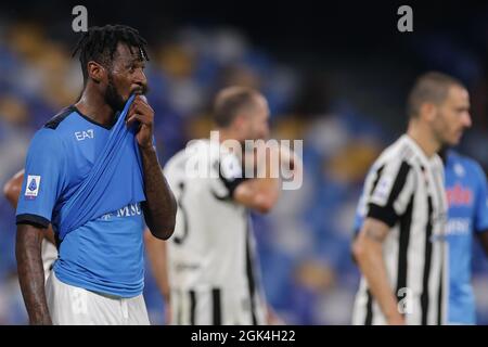 Napoli, Italien. September 2021. Andre Zambo Anguissa von SSC Napoli während des Fußballspiels der Serie A 2021/2022 zwischen SSC Napoli und Juventus FC im Stadion Diego Armando Maradona in Napoli (Italien), 11. September 2021. Foto Cesare Purini/Insidefoto Kredit: Insidefoto srl/Alamy Live News Stockfoto