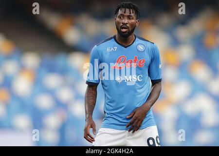 Napoli, Italien. September 2021. Andre Zambo Anguissa von SSC Napoli während des Fußballspiels der Serie A 2021/2022 zwischen SSC Napoli und Juventus FC im Stadion Diego Armando Maradona in Napoli (Italien), 11. September 2021. Foto Cesare Purini/Insidefoto Kredit: Insidefoto srl/Alamy Live News Stockfoto