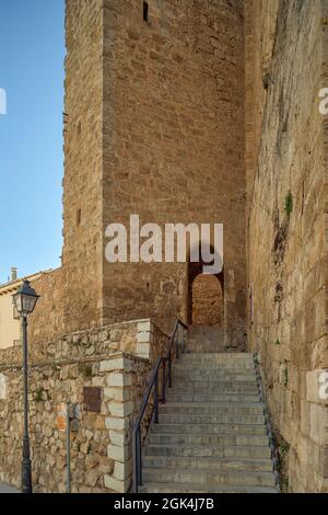 Torre del Homenaje Interpretationszentrum der Stadt Requena in der Provinz Valencia, Spanien, Europa Stockfoto