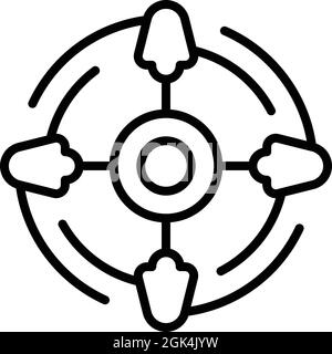 Umrissvektor für das Symbol für den Handspinner. Fidget-Spielzeug. Anti-Stress-Ball Stock Vektor