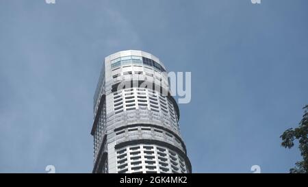 Kreuzungsbereich der Singapore Stamford Road und North Bridge Road Stockfoto