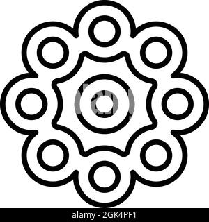 Konturenvektor für das Symbol „Fidget Spinner“. Stressspielzeug. Spin Ball Stock Vektor