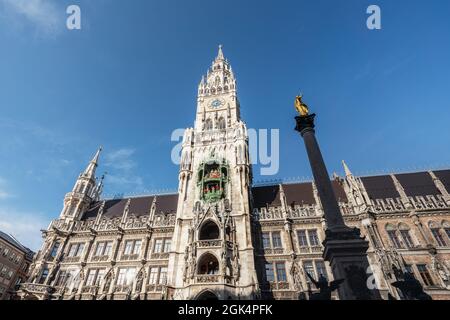 Neues Rathaus am Marienplatz - München, Bayern, Deutschland Stockfoto