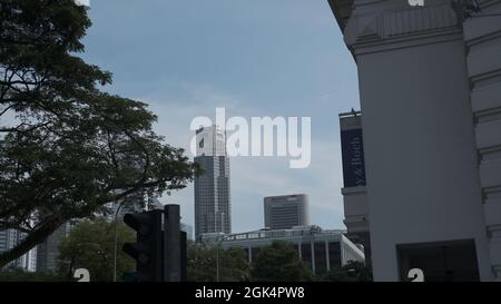 Kreuzungsbereich der Singapore Stamford Road und North Bridge Road Stockfoto