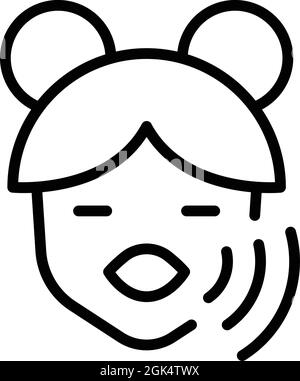 Gliederungsvektor für Kid-Artikulationssymbol. Sprachentwicklung. Vorschultherapie Stock Vektor