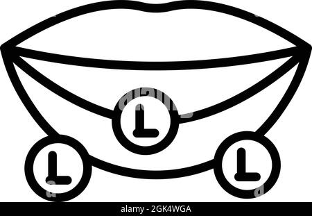 Umrissvektor für das Symbol für die Aussprache eines Buchstabens. Mundanimation. Klangwiedergabe Stock Vektor