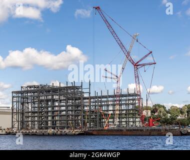 Electric Boat's South Boat Yard, Groton, CT Stockfoto