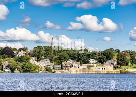 Landschaft von Groton aus dem Wasser Stockfoto