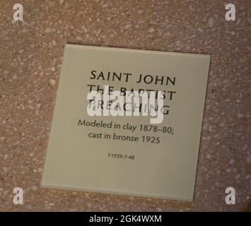 „St. John the Baptist, Prediging“ von Rodin, Rodin Museum, Philadelphia, Pennsylvania, USA Stockfoto