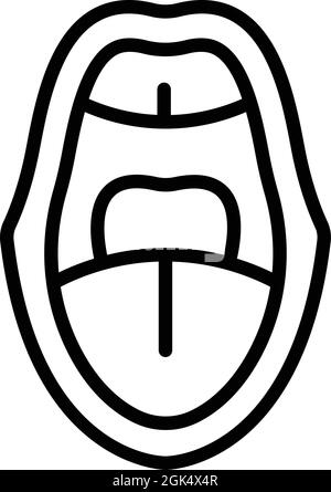 Mundsynchronisierung Animation Symbol Umrissvektor. Gesichtsbewegung. Sprachausdruck Stock Vektor