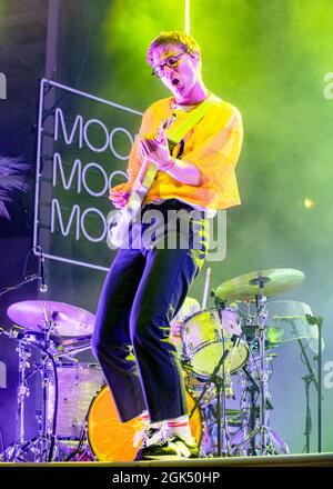 Austin, TX - 12. SEPTEMBER 2021: Dave Bayley von Glass Animals spielte am 12. September 2021 live in Austin, Texas. (Foto von Maggie Boyd/Sipa USA) Stockfoto