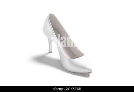 Blsnk weiße High Heels Schuhe Mockup, Seitenansicht Stockfoto