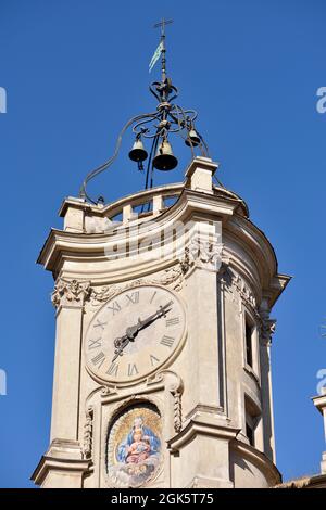 Italien, Rom, Oratorio dei Filippini, torre dell'orologio, Uhrturm Stockfoto