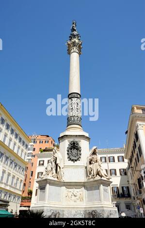 Colonna dell’Immacolata, Säule der Unbefleckten, Piazza Mignanelli, Rom, Italien Stockfoto