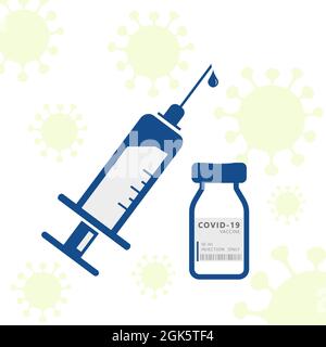 Impfstoff, Spritze, Injektionsspritze, covid-19-Vektorgrafik Stock Vektor