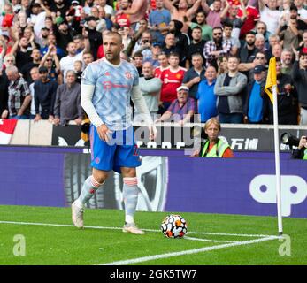 Bild: Gustavo Pantano/AHPIX LTD, Football, Premier League, Wolverhampton Wanderers gegen Manchester United, Molineux Stadium, Wolverhampton, UK, 29/08/ Stockfoto