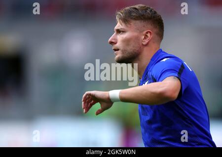 Mailand, Italien. 12. September 2021. Ciro unbeweglich von SS Lazio sieht während der Serie Ein Spiel zwischen AC Mailand und SS Lazio. Stockfoto