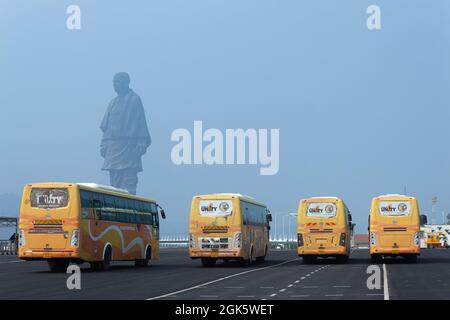 KEVADIYA, INDIEN - 04. Sep 2021: Die Statue der Einheit ist eine kolossale Statue des indischen Staatsmannes und Unabhängigkeitsaktivisten Vallabhbhai Patel Stockfoto