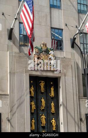 Rockefeller Center British Empire Building, 620 Fifth Avenue, New York Stockfoto