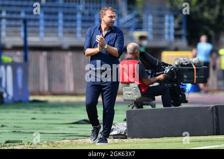 Stadion Carlo Castellani, Empoli, Italien, 11. September 2021, Paolo Zanetti (Cheftrainer Venezia) während des FC Empoli gegen den FC Venezia - Italienischer Fußball SE Stockfoto