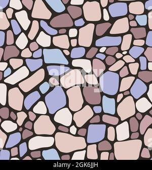 Nahtloses Muster aus Mosaikstein. Blau beige Vektor abstrakter Hintergrund Stock Vektor
