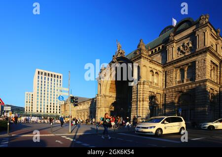 Nürnberg Barock Architektur beim Bahnhof oder Hauptbahnhof in der Innenstadt oder Altstadt von Nürnberg oder Nürnberg, Franken, Bayern Stockfoto