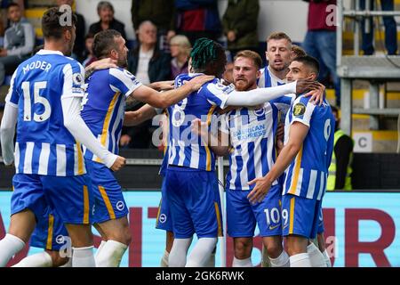 Brighton's Alexis MacAllister feiert Torreigen, um seine Seite zu vereitern 2-1 Bild von Steve Flynn/AHPIX.com, Fußball: Englisches Premier League-Spiel Burnl Stockfoto