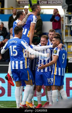 Brighton's Alexis MacAllister feiert Torreigen, um seine Seite zu vereitern 2-1 Bild von Steve Flynn/AHPIX.com, Fußball: Englisches Premier League-Spiel Burnl Stockfoto